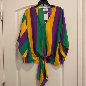 Multicolor Mardi Gras top